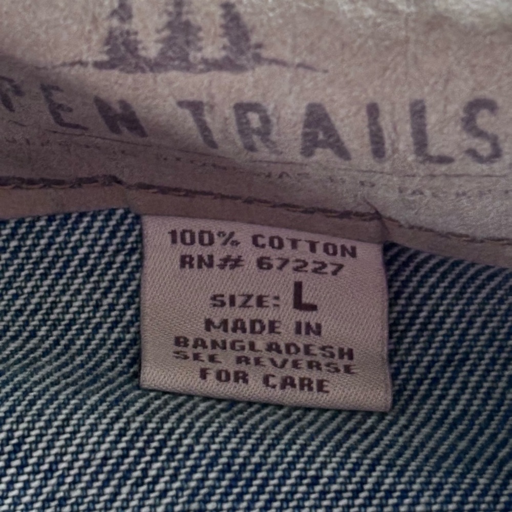 Fallen Hero’s 9/11 Commemorative Trucker Jean Jacket Sz Lg Open Trails - Picture 7 of 7